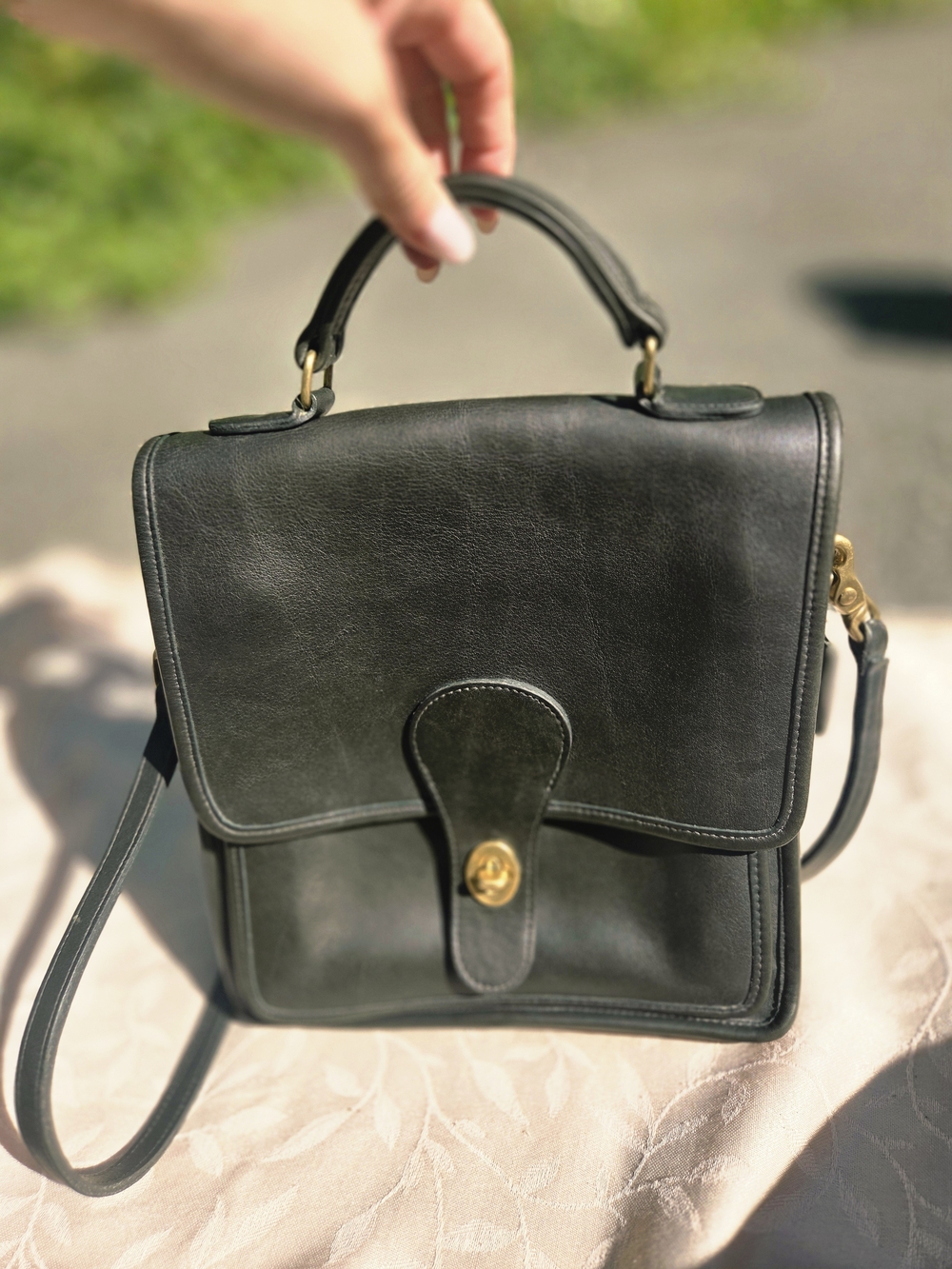 Rare Forest Green Coach Station Bag 5130